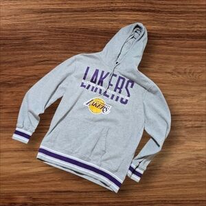 NBA Los Angeles Lakers Gray Varsity Style Hoodie Sweatshirt
